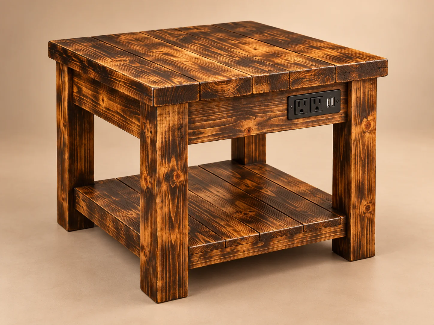 Illustrative rendered example of an Oakline square side table