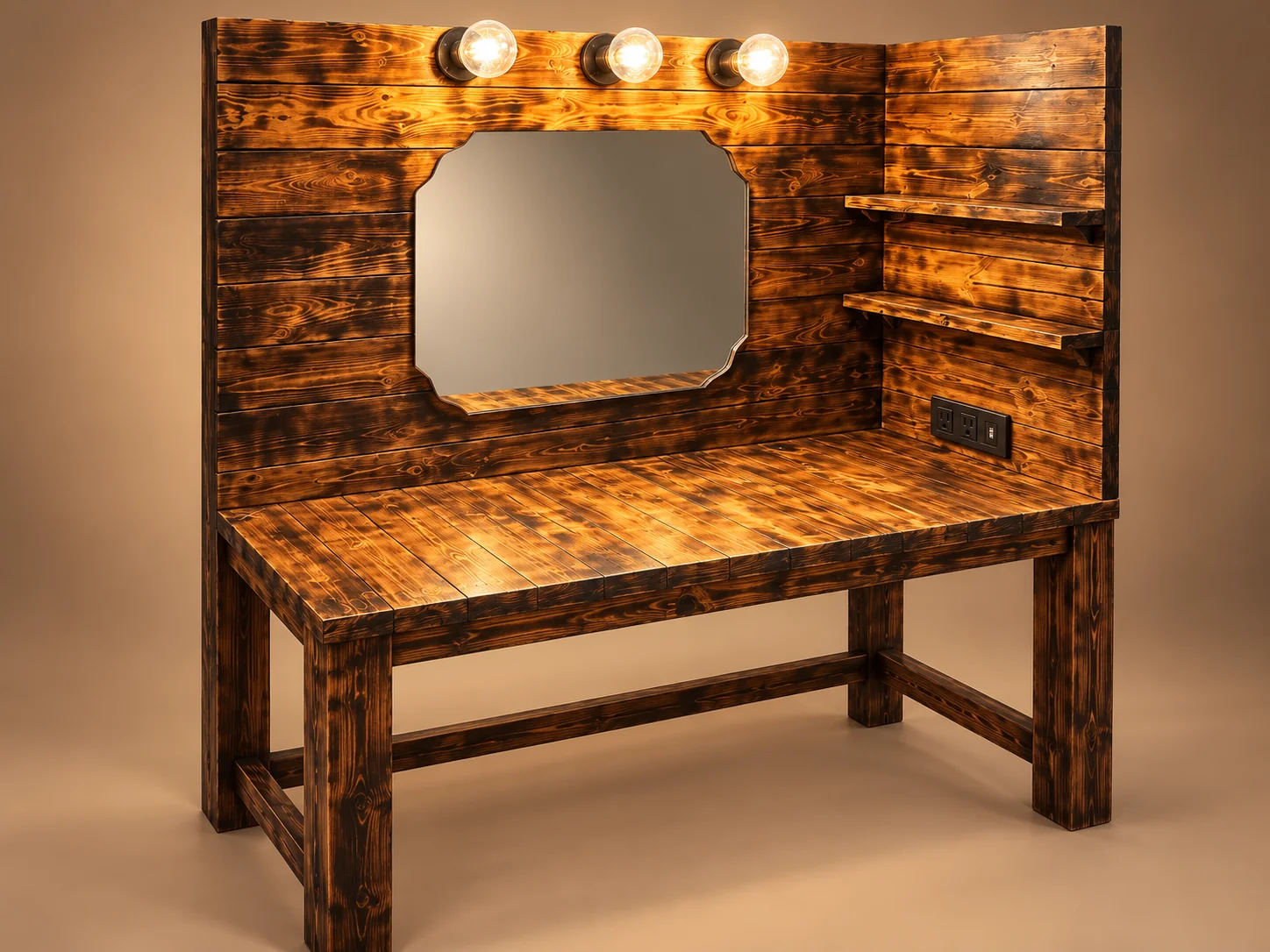 Illustrative rendered example of an Oakline rustic vanity